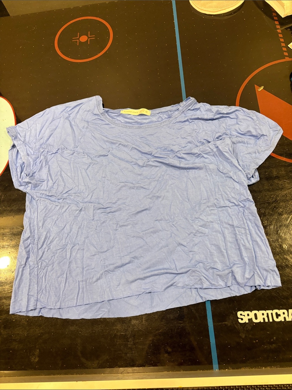 Altar'd State Light Periwinkle Boxy Crop Tee